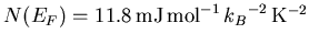 $v_F = \sqrt{\smash[b]{3}} \hbar \omega_{pl} / [e \sqrt{\smash[b]{4 \pi N(0)}}]
= 2.76 \times 10^7\,\mathrm{cm}\,\mathrm{s}^{-1}$