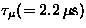 $\tau_\mu(=2.2\,\mu{\rm s})$